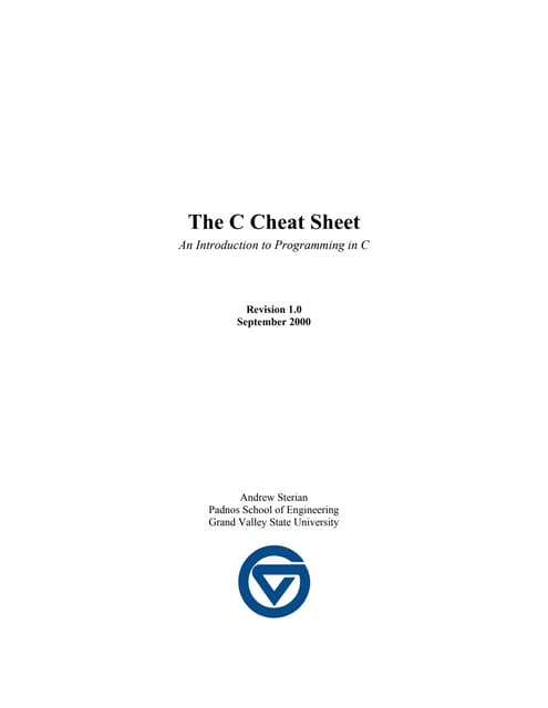 C cheat sheet | PDF