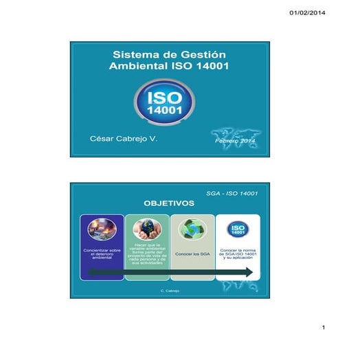 SISTEMA DE GESTION AMBIENTAL ISO 14001 | PDF