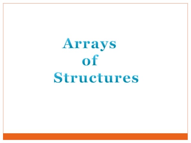 arrays of structures