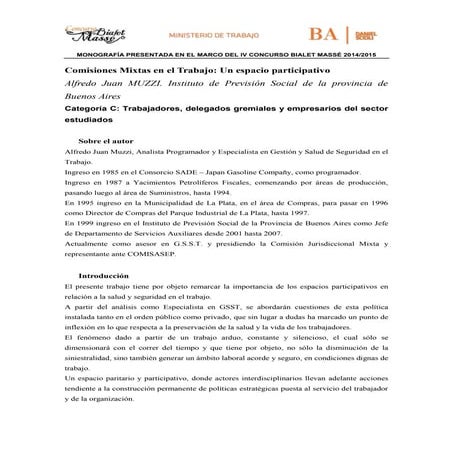 C - "Comisiones Mixtas en el Trabajo. Un espacio participativo".