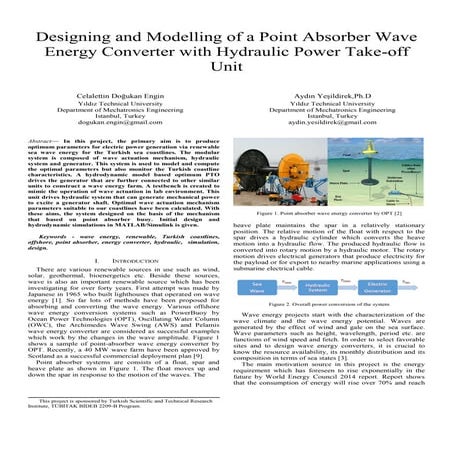 C. d. engin, a. yesildirek, designing and modeling of a point absorber wave e...