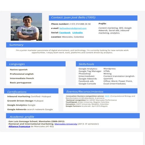 C.v juan josé bello