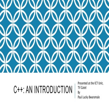 C++: An Introduction