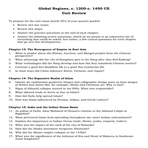 C. 1200 1450 ce unit review | PDF