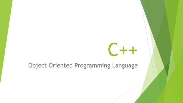 Object oriented programming C++ | PPT