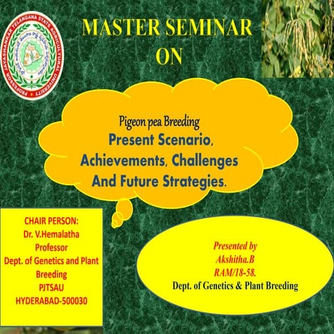 PIGEON PEA BREEDING- MASTER SEMINAR