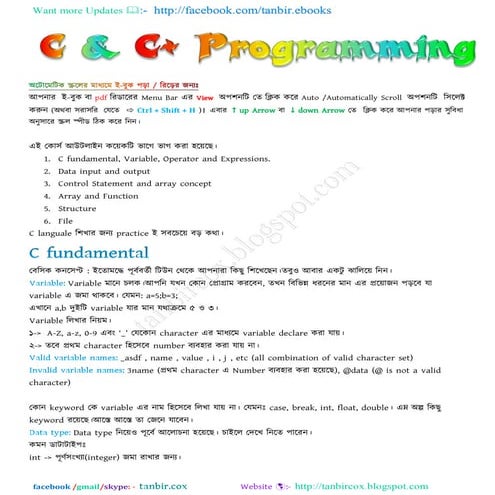 C &c+ programming by tanbircox | PDF