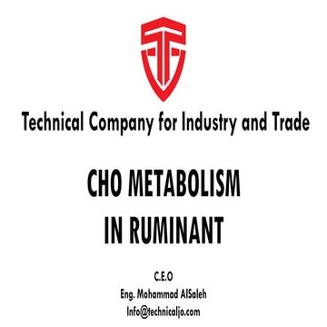 C.H.O Metabolism in Ruminant