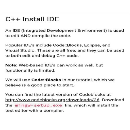 C++ Getting Started Part 2 | PDF