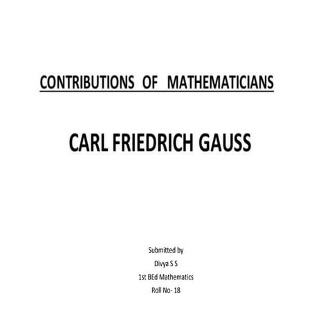 C. f. gauss