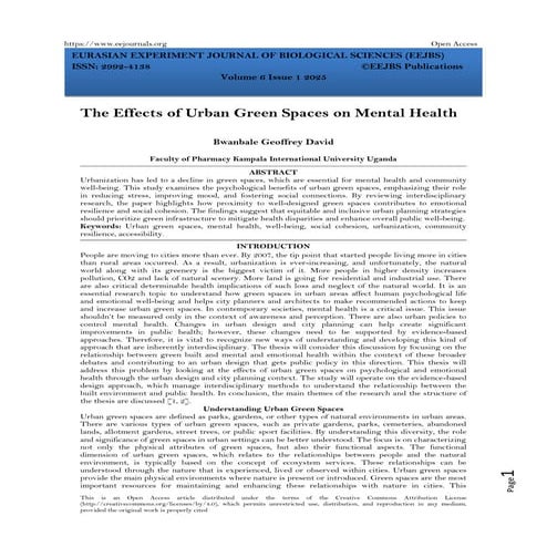 The Effects of Urban Green Spaces on Mental Health (www.kiu.ac.ug)