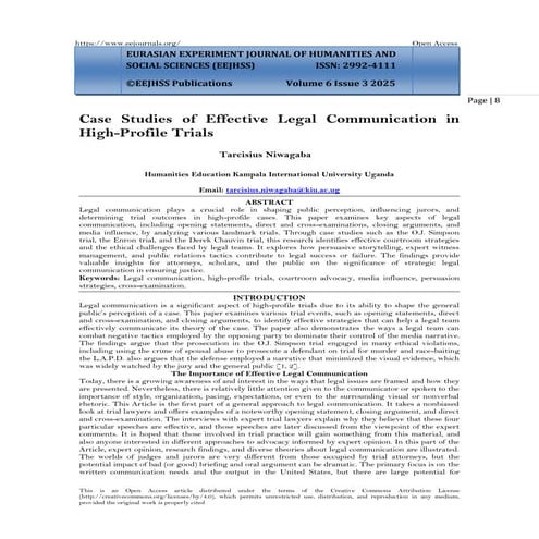 Case Studies of Effective Legal Communication in  High-Profile Trials (www.ki...