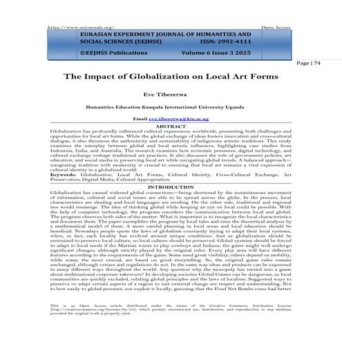 The Impact of Globalization on Local Art Forms (www.kiu.ac.ug)