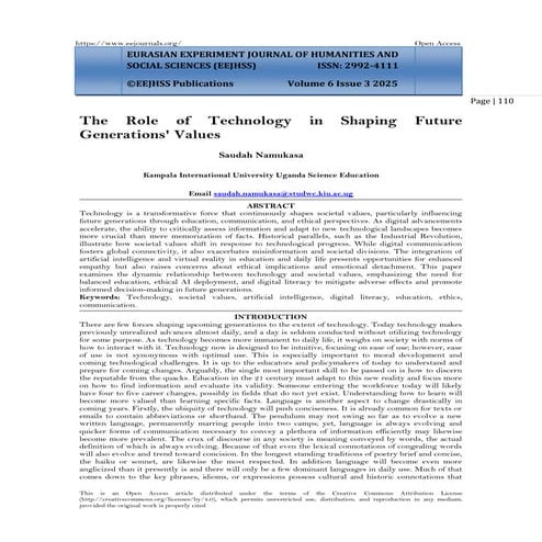 The Role of Technology in Shaping Future Generations' Values (www.kiu ...