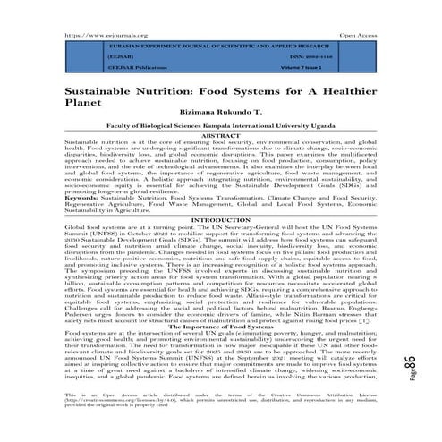 Sustainable Nutrition: Food Systems for A Healthier  Planet (www.kiu.ac.ug)