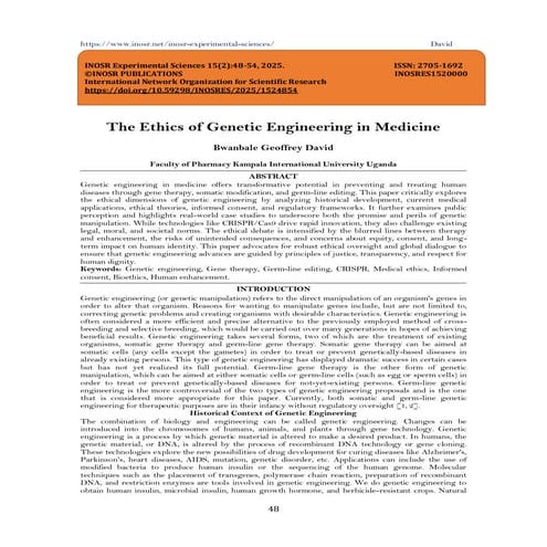 The Ethics of Genetic Engineering in Medicine (www.kiu.ac.ug)