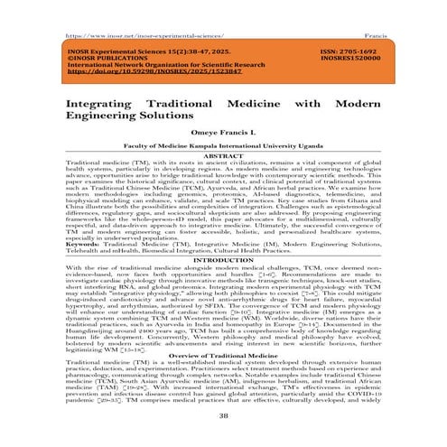 Integrating Traditional Medicine with Modern  Engineering Solutions (www.kiu....