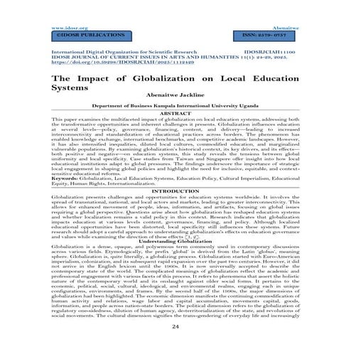 The Impact of Globalization on Local Education Systems (www.kiu.ac.ug ...