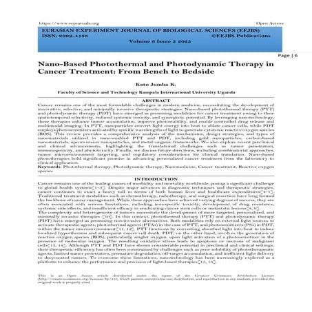 Nano-Based Photothermal and Photodynamic Therapy in Cancer Treatment ...