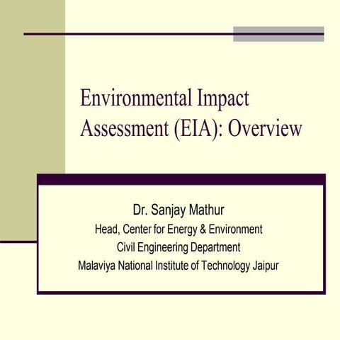 Environment impact assessment in environment impact assessment