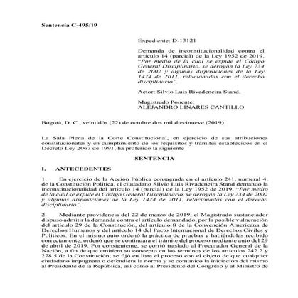 Sentencia C 495 de 2019 | PDF | Law