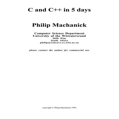 C and c++ in 5 days