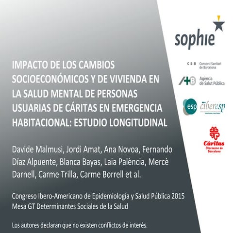 IMPACTO DE LOS CAMBIOS SOCIOECONÓMICOS Y DE VIVIENDA EN LA SALUD MENTAL DE P...