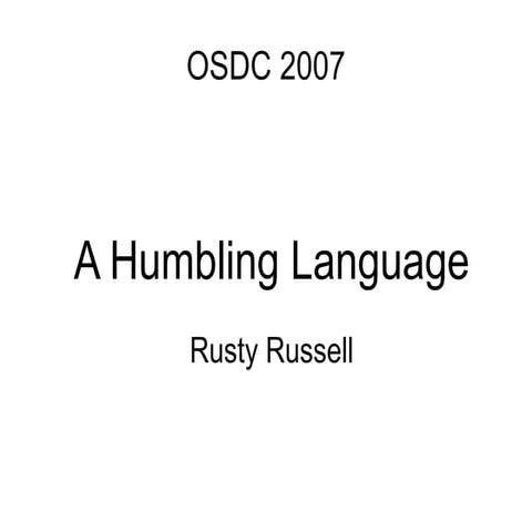 C: A Humbling Language