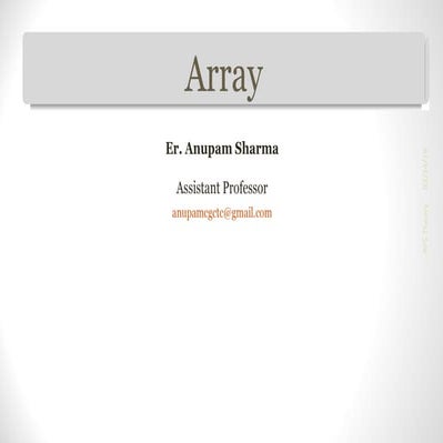 C arrays | PPT
