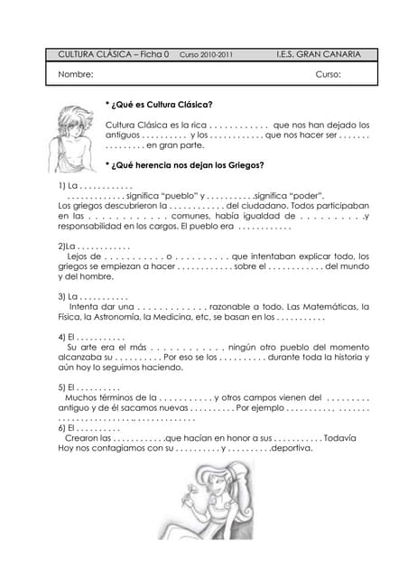 Cuestionario. ¿Qué es Cultura Clásica?