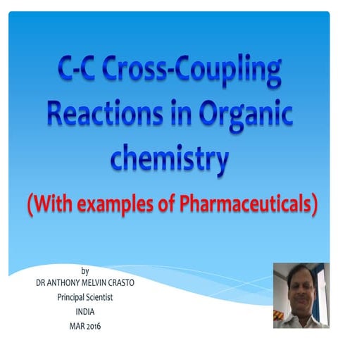 C-C Cross Coupling Reactions in Organic chemistry by Anthony crasto