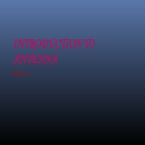 C cf introduction to antenna