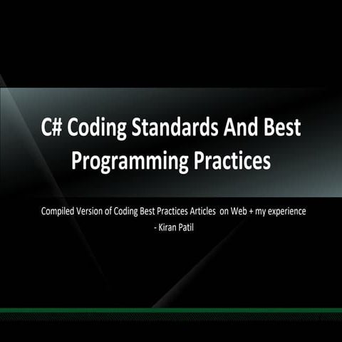 c-coding-standards-and-best-programming-practices.ppt | Programming ...