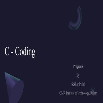C coding#1 | PPT