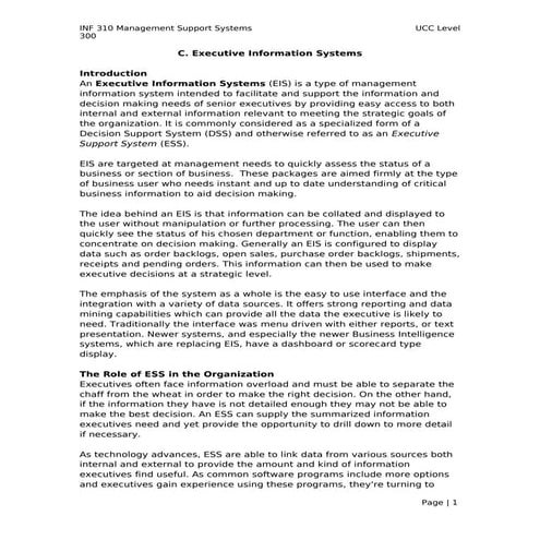 C. executive information systems