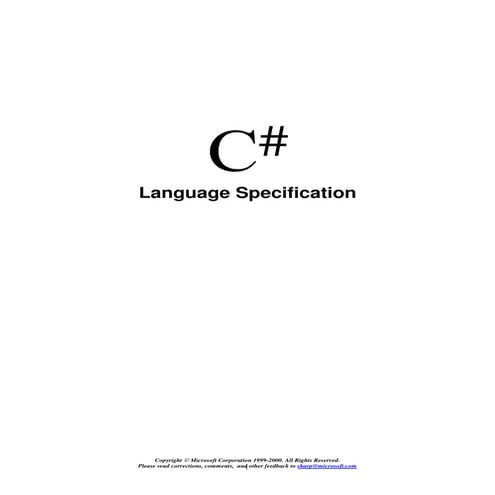 C# Language Specification