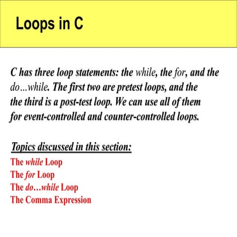 c-Loops.ppt | Web Development | Internet