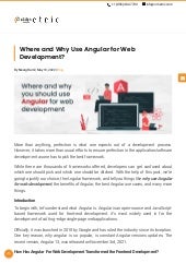The Pros and Cons of Angular Development: All You Need to Know | PDF