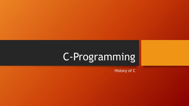 C-Programming fundamentals and programming structure | PPT