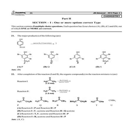 Triumph- JEE Advanced CHemistry Paper 2