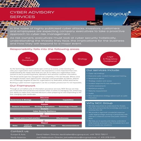NCC Group C Suite Cyber Security Advisory Services