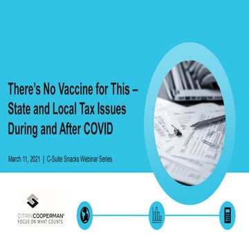 C-Suite Snacks Webinar Series: There’s No Vaccine for This - State and Local ...