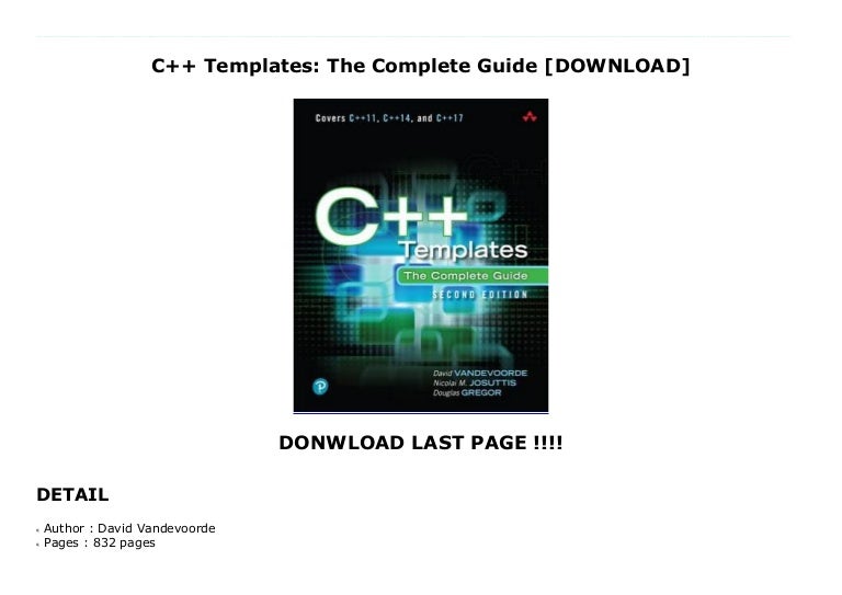C Templates The Complete Guide 3rd Edition C Templates The Complete Guide 3rd Edition