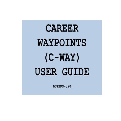 Career Waypoint USER Guide 2013 June 4