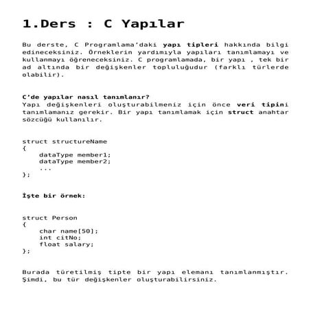 C yapilar