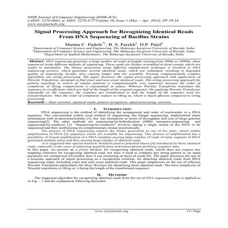 Signal Processing Approach for Recognizing Identical Reads From DNA Sequencin...