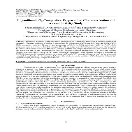 Synthesis and properties of Polyaniline | PDF