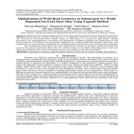 Optimization of Weld Bead Geometry in Submerged Arc Welds Deposited On ...