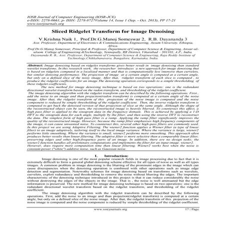 Sliced Ridgelet Transform for Image Denoising