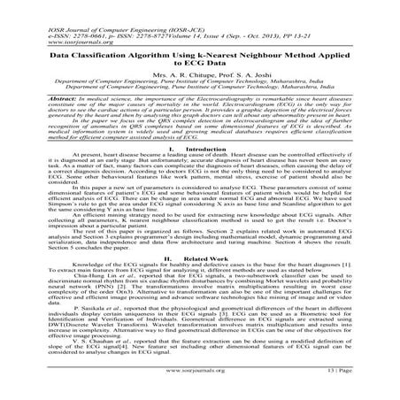 Data Classification Algorithm Using k-Nearest Neighbour Method Applied to ECG...